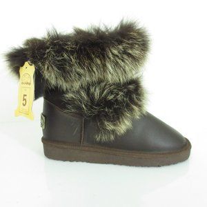 AUABP Australian Lambskin Winter Boots Brown